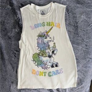 Unif graphic  tank, perfect condition.   Never worn “long hair don’t care” XS